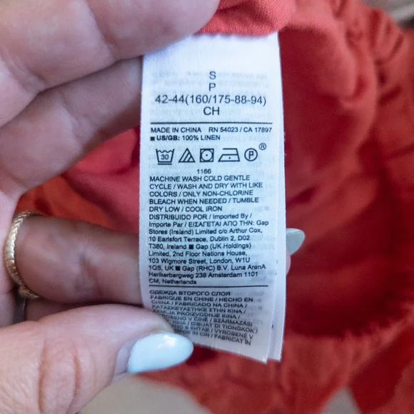 Banana Republic Meridian Linen Off The Shoulder Ruffle Crop Top Coral - Size S - Picture 7 of 7